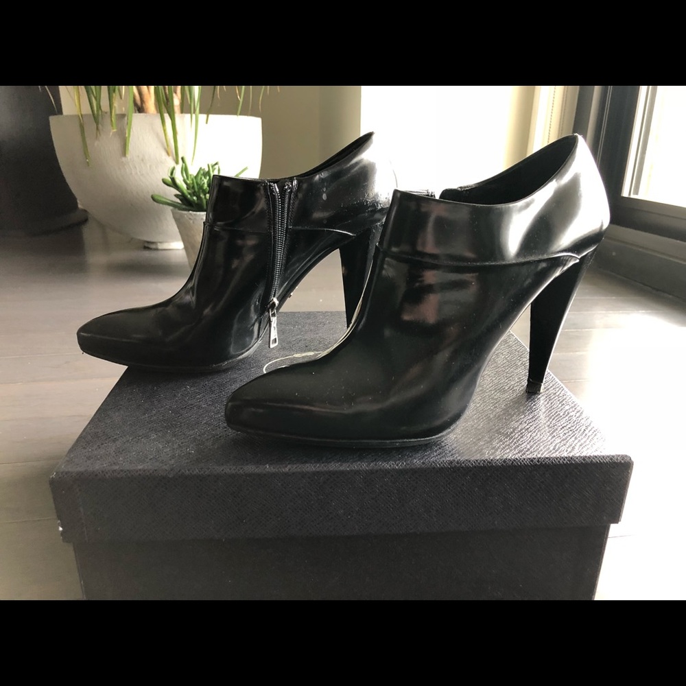 Prada Black Leather Booties
